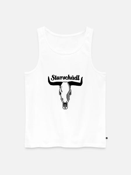 Sturschädl - schwarz - Männer Premium Bio Tank Top - Weiß