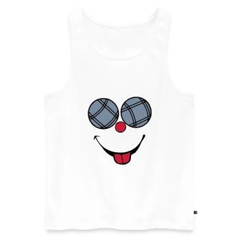 Petanque Ball Smiley-Lächeln tongue2 - Männer Premium Bio Tank Top - Weiß - Vorne - Michal (187cm)