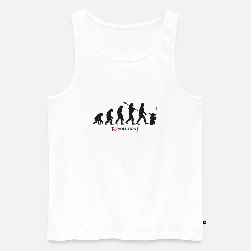 Evolution future science fiction revolution - Men's Premium Organic Tank Top - white