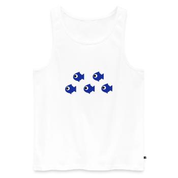Fischschwarm - Männer Premium Bio Tank Top - Weiß - Vorne - AI Model Male 178 light (178cm)