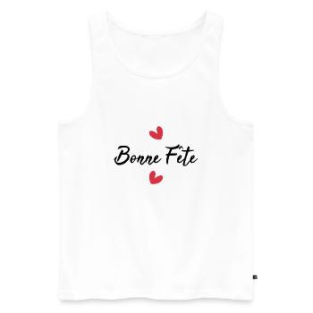 BONNE FÊTE PAPA. PAPA. FÊTE DES PÈRES. BONNE FÊTE - Débardeur bio Premium Homme - blanc - Devant - Michal (187cm)