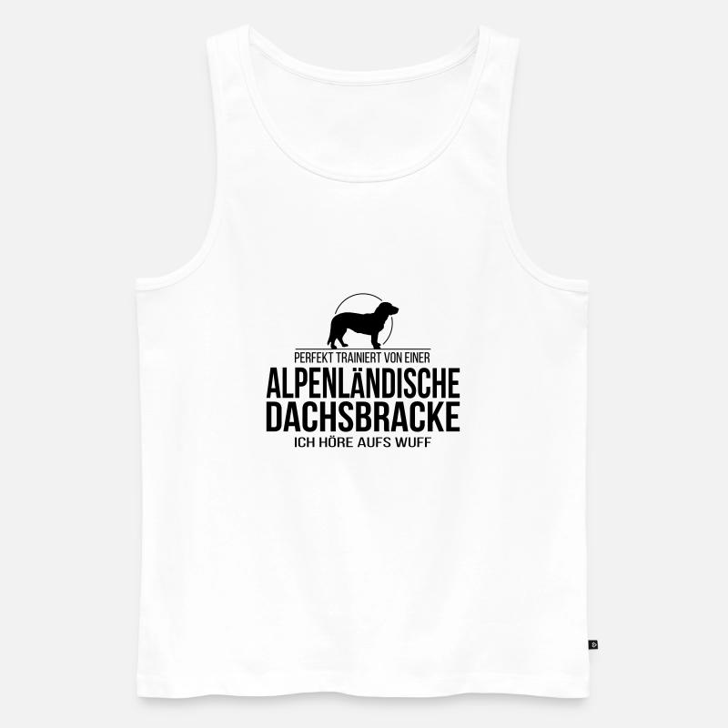 ALPENLÄNDISCHE DACHSBRACKE wuff - Männer Premium Bio Tank Top - Weiß
