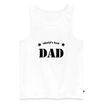 World's best Dad - Männer Premium Bio Tank Top - Weiß - Vorne - Michal (187cm)