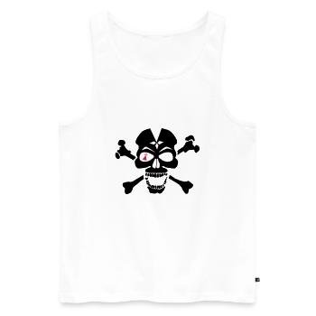 skull skull bone ermine eye - Men's Premium Organic Tank Top - white - Front - AI Model Male 178 light (178cm)