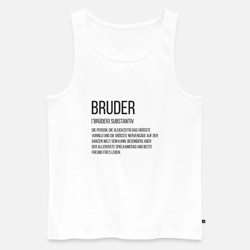 Spruchdesign - bester Bruder - Männer Premium Bio Tank Top - Weiß