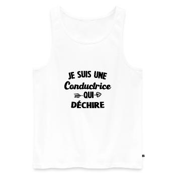Je Suis Une Conductrice Qui Déchire - Débardeur bio Premium Homme - blanc - Devant - Michal (187cm)