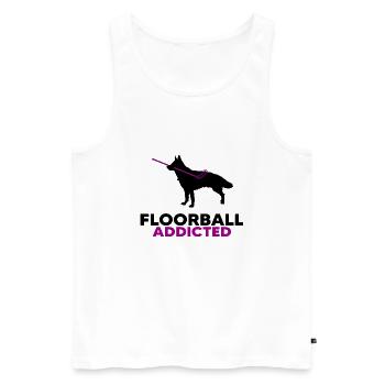 floorball floorballer unihockey - Männer Premium Bio Tank Top - Weiß - Vorne - Michal (187cm)
