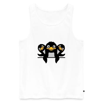 Funny Penguins 3 Friends - Men's Premium Organic Tank Top - white - Front - AI Model Male 178 light (178cm)