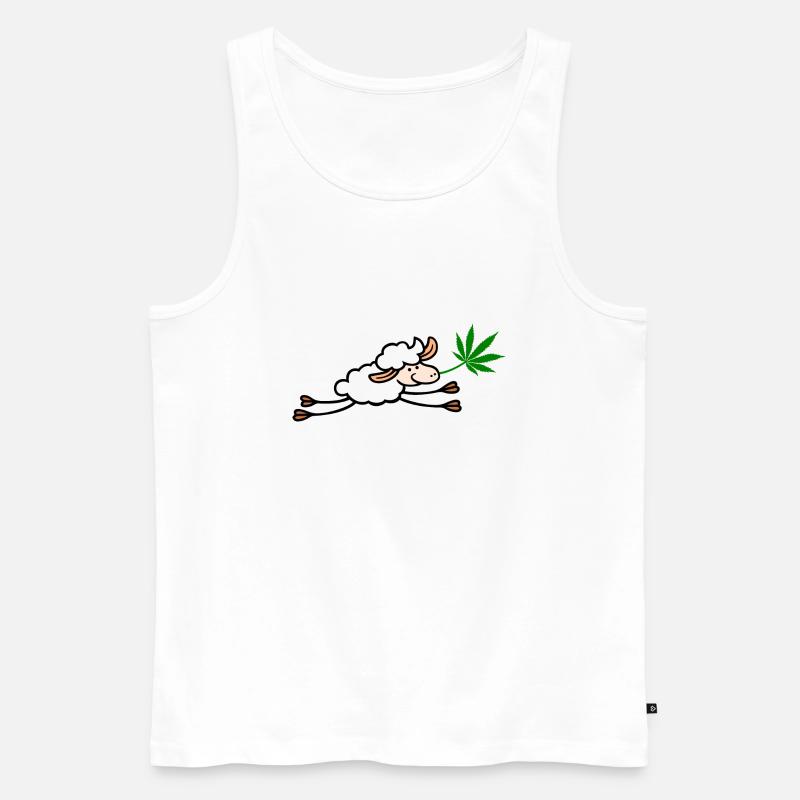 Schaf Hanf springend png - Männer Premium Bio Tank Top - Weiß