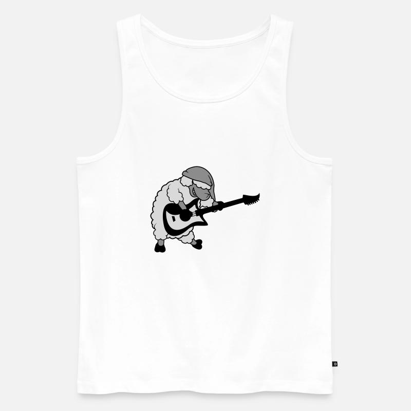 Schaf spielt E - Männer Premium Bio Tank Top - Weiß