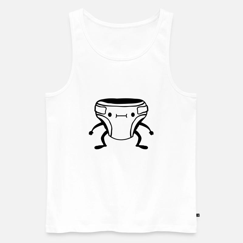 Lebendige Windel Gesicht - Männer Premium Bio Tank Top - Weiß