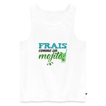 Mojito Morito Frais Cocktail Vacances été Original - Débardeur bio Premium Homme - blanc - Devant - Michal (187cm)