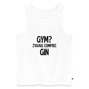 j'avais compris gin - Débardeur bio Premium Homme - blanc - Devant - Michal (187cm)