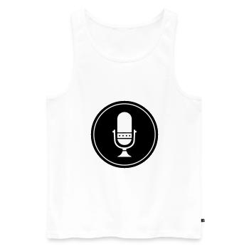 Podcast Mikrofon Symbol - Männer Premium Bio Tank Top - Weiß - Vorne - Michal (187cm)