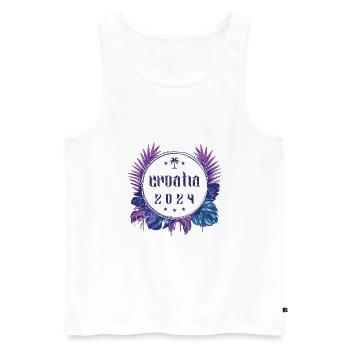 Croatia 2024 - Männer Premium Bio Tank Top - Weiß - Vorne - Michal (187cm)