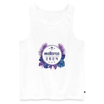 Mallorca 2024 - Männer Premium Bio Tank Top - Weiß - Vorne - AI Model Male 178 light (178cm)