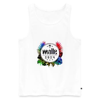 Malle 2024 Coloré - Débardeur bio Premium Homme - blanc - Devant - Michal (187cm)