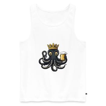 Octopus Bière Drôle - Débardeur bio Premium Homme - blanc - Devant - Michal (187cm)