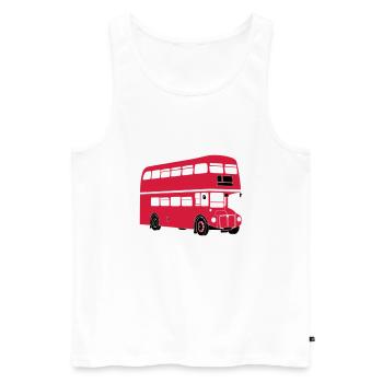 London bus - Men's Premium Organic Tank Top - white - Front - AI Model Male 178 light (178cm)