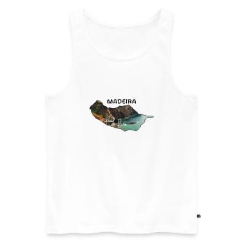 Madeira - Männer Premium Bio Tank Top - Weiß - Vorne - AI Model Male 178 light (178cm)