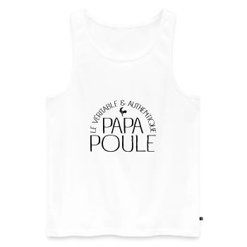 Papa Poule - Débardeur bio Premium Homme - blanc - Devant - Michal (187cm)