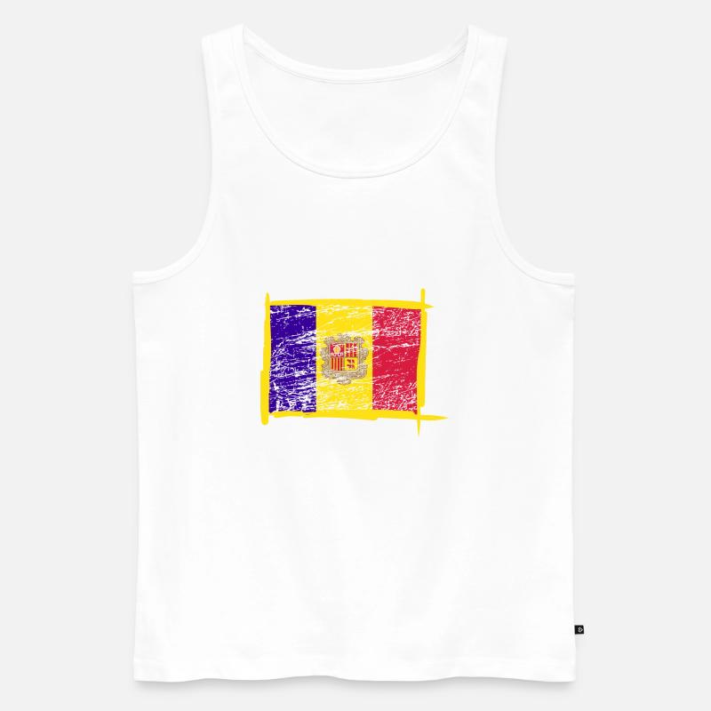 Andorra Flagge - Männer Premium Bio Tank Top - Weiß