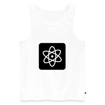 Achtung: Atomphysik - Männer Premium Bio Tank Top - Weiß - Vorne - AI Model Male 178 light (178cm)
