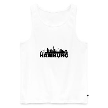 Hamburg 04 - Men's Premium Organic Tank Top - white - Front - AI Model Male 178 light (178cm)