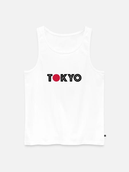 Tokyo shirt with red dot - Men's Premium Organic Tank Top - white
