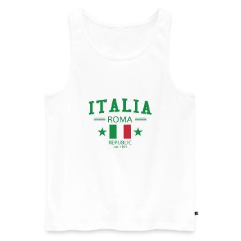Italia - Men's Premium Organic Tank Top - white - Front - AI Model Male 178 light (178cm)