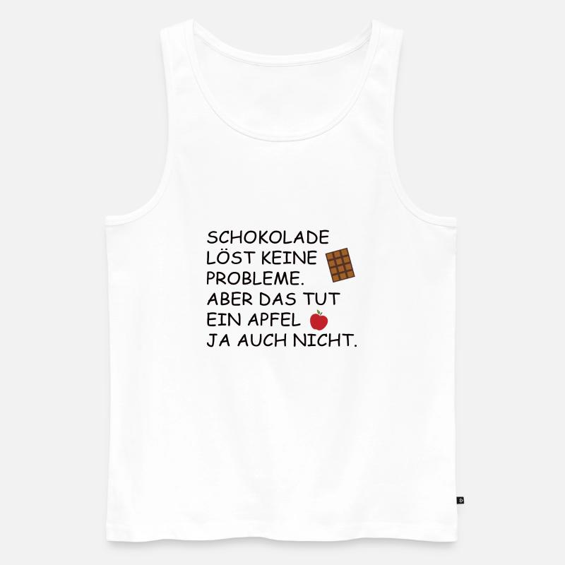Schokolade | Lustiger Spruch - Männer Premium Bio Tank Top - Weiß