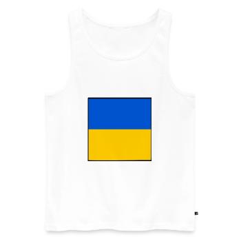 UKRAINE DRAPEAU UKRAINIEN - Débardeur bio Premium Homme - blanc - Devant - AI Model Male 178 light (178cm)