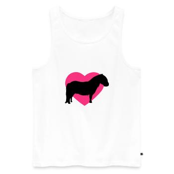 I love ponies I love Shetty I love horses I heart - Débardeur bio Premium Homme - blanc - Devant - Michal (187cm)