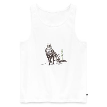 ALMVOLK Haflinger - Männer Premium Bio Tank Top - Weiß - Vorne - Michal (187cm)