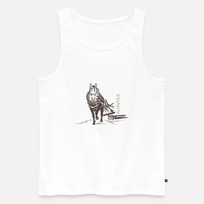 ALMVOLK Haflinger - Männer Premium Bio Tank Top - Weiß