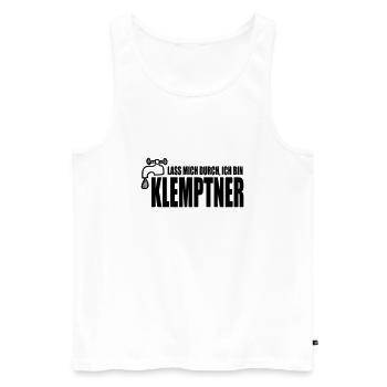 Lass mich durch, ich bin Klemptner - Männer Premium Bio Tank Top - Weiß - Vorne - Michal (187cm)