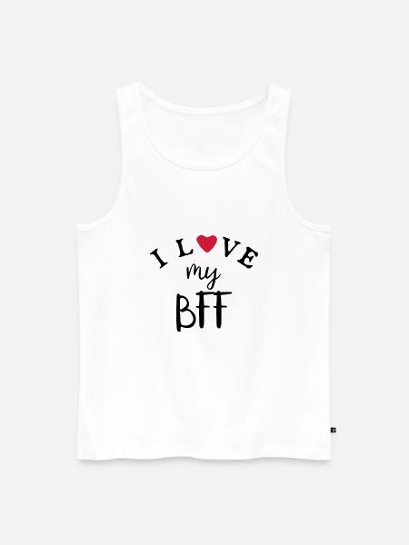 best friends theme - I love - I love my BFF - Men's Premium Organic Tank Top - white