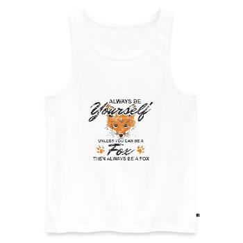 Cadeau intelligent Fox Animal Woodlander Clever - Débardeur bio Premium Homme - blanc - Devant - AI Model Male 178 light (178cm)