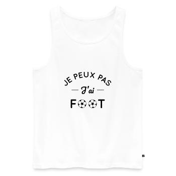 Je peux pas j'ai foot - Débardeur bio Premium Homme - blanc - Devant - Michal (187cm)