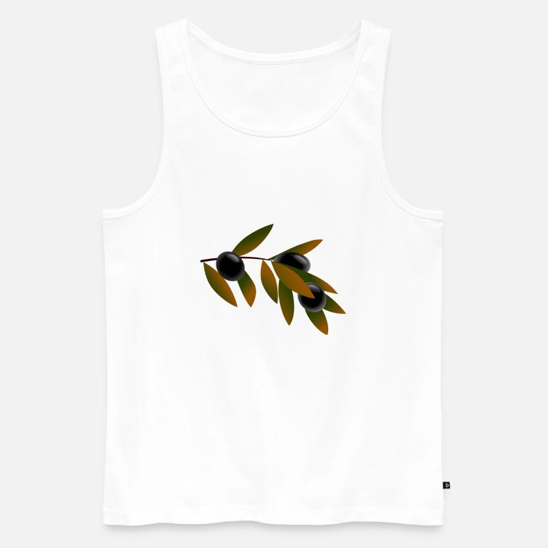 Olive - Männer Premium Bio Tank Top - Weiß