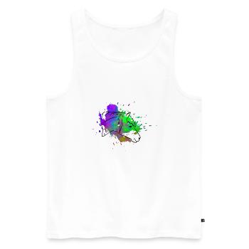 Pferdekopf - Männer Premium Bio Tank Top - Weiß - Vorne - Michal (187cm)
