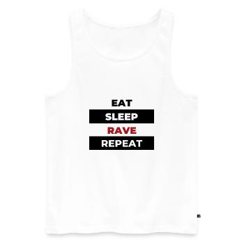 Eat sleep Rave repeat - Débardeur bio Premium Homme - blanc - Devant - Michal (187cm)