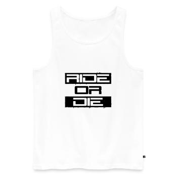 Cool Ride or - Men's Premium Organic Tank Top - white - Front - Michal (187cm)