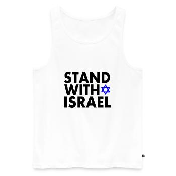 Israel - Men's Premium Organic Tank Top - white - Front - Michal (187cm)