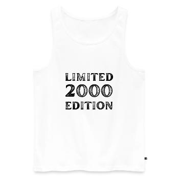 2000 LIMITED EDITION ANNIVERSAIRE METAL FER GRIS - Débardeur bio Premium Homme - blanc - Devant - Michal (187cm)