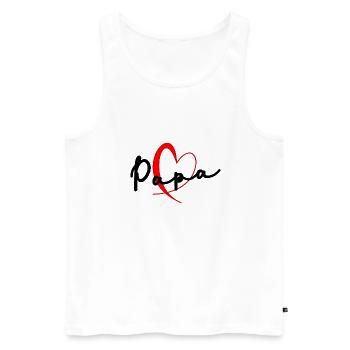 PAPA. VATERTAG. ALLES GUTE ZUM GEBURTSTAG, PAPA. ALLES GUTE ZUM GEBURTSTAG! - Männer Premium Bio Tank Top - Weiß - Vorne - Michal (187cm)