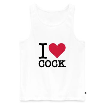 I love cock - Men's Premium Organic Tank Top - white - Front - AI Model Male 178 light (178cm)
