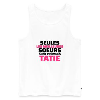 seules les meilleures soeurs sont promues tatie - Débardeur bio Premium Homme - blanc - Devant - Michal (187cm)