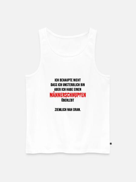 Kuolematon miesten kylmyys selviää lahjasta - Miesten premium luomu-tanktoppi - valkoinen