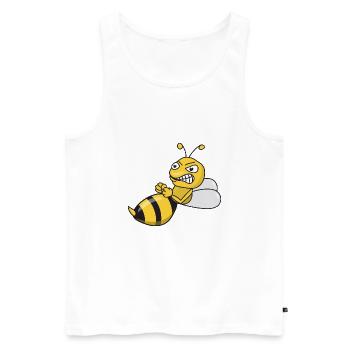 Drôle d'abeilles frelons insectes - Débardeur bio Premium Homme - blanc - Devant - AI Model Male 178 light (178cm)